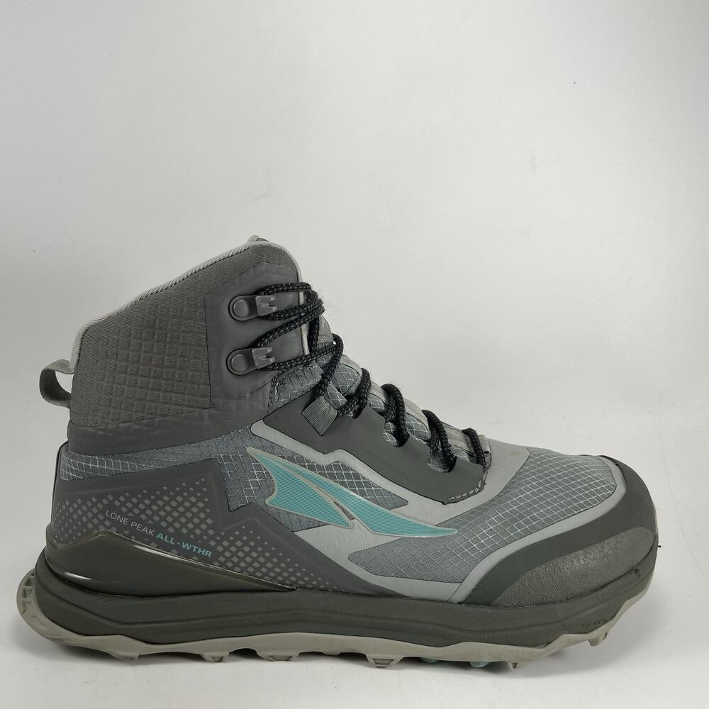 Altra Lone Peak 4 Mid RSM Hiking Boots Womens Size 9.5 Grey Waterproof Trail